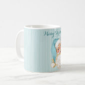 Mug Santa Claus victorien Vintage Turquoise (Devant gauche)