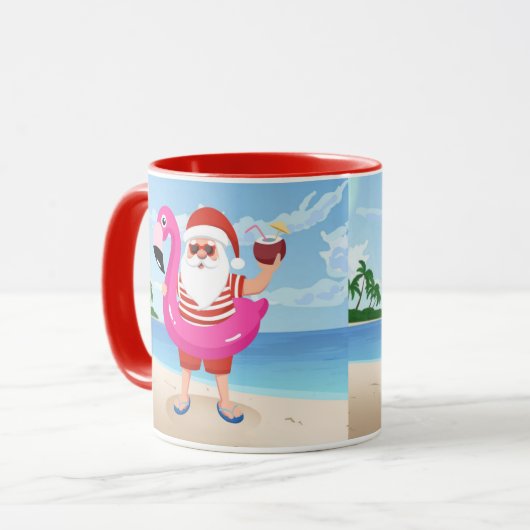 Mug Santa Claus with flamingo (Devant gauche)