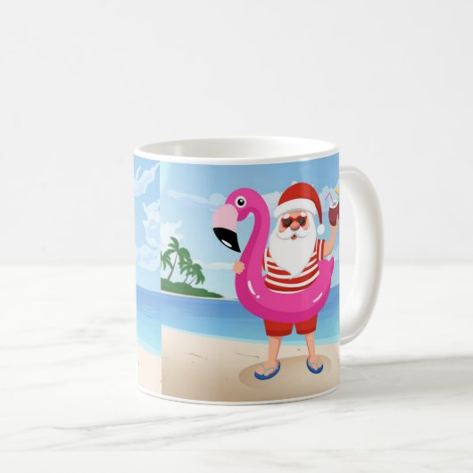 Mug Santa Claus with flamingo (Devant droit)