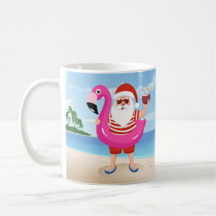 Mug Santa Claus with flamingo