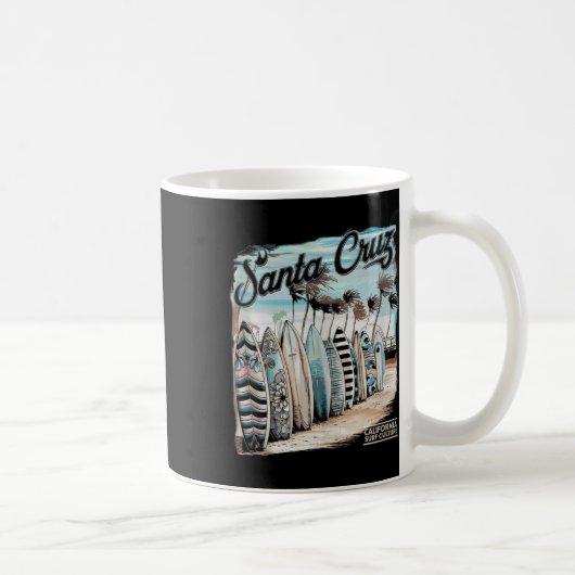 Mug Santa Cruz Men Women California Retro Sunset Vinta (Droite)