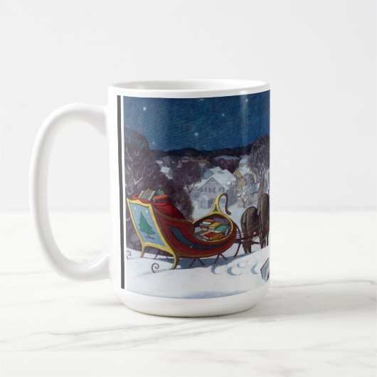 Mug Santa delivering armload of books by Wyeth (Gauche)