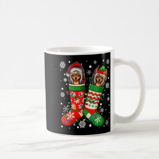 Mug Santa Elf Chinese Crested Dog In Christmas Socks M (Droite)