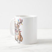 Mug Santa English Bulldog Reindeer Light Christmas (Devant gauche)