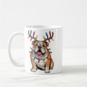 Mug Santa English Bulldog Reindeer Light Christmas (Gauche)
