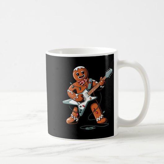 Mug Santa Gingerbread Playing Guitar Funny Christmas P (Droite)