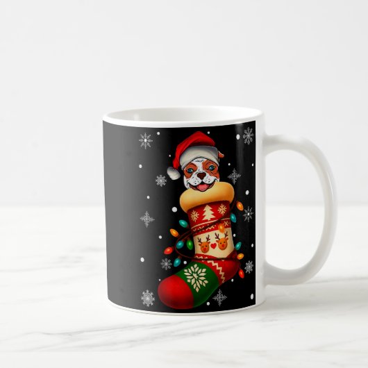 Mug Santa Hat American Bulldog Dog In Christmas Socks (Droite)