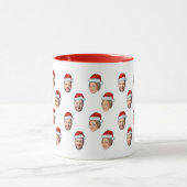 Mug Santa Hat Personnalisé Visage 2 Photo Cadeau de No (Centre)