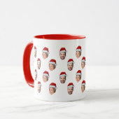 Mug Santa Hat Personnalisé Visage 2 Photo Cadeau de No (Devant gauche)