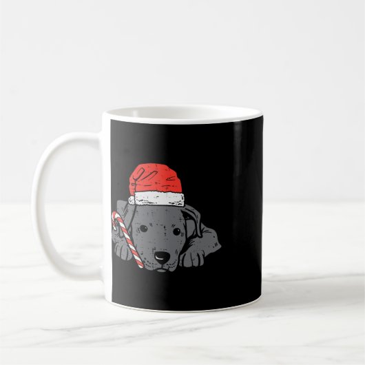 Mug Santa hat pitbull pit chien noël Noël Noël (Gauche)