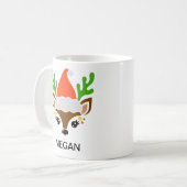 Mug Santa Hat Reindeer Face Holiday (Devant gauche)