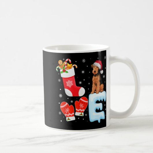 Mug Santa Hat Xmas Stocking Holiday Airedale Terrier D (Droite)
