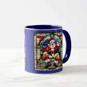 Mug Santa Noël vitrail de Noël (Devant droit)