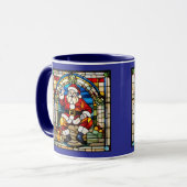 Mug Santa Noël vitrail de Noël (Devant gauche)