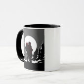 Mug Santa Noir – Black & White Santa with Red Glow  (Devant gauche)