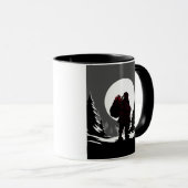Mug Santa Noir – Black & White Santa with Red Glow  (Devant droit)