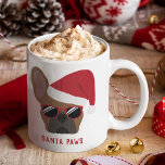 Mug Santa Paws Christmas Red Fawn French Bulldog<br><div class="desc">Sip your favourite hot drink from this festive frenchie mug or send as the perfect Christmas gift to someone you know who simply loves french bulldogs. The design is double-sided and features a red fawn french bulldog wearing a red Santa hat and of course, not forgetting the stylish sunglasses too....</div>