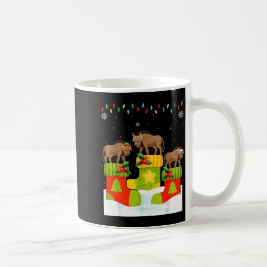 Mug Santa Reindeer Elf Wildebeest In Christmas Socks U (Droite)