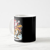 Mug Santa Riding Dinosaur T Rex Christmas Boys Xmas  (Devant gauche)