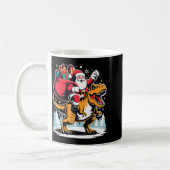 Mug Santa Riding Dinosaur T Rex Christmas Boys Xmas (Gauche)