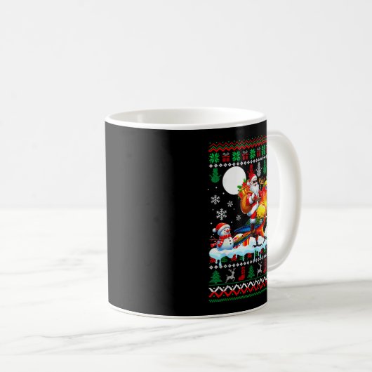 Mug Santa Riding Reindeer Sun Conure Sweater Xmas Tree (Devant droit)