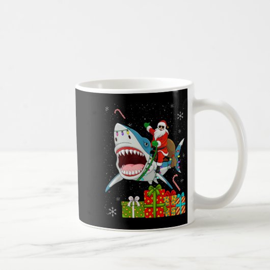 Mug Santa Riding Shark Christmas Pajama Cute Ocean Ani (Droite)