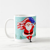 Mug Santa running with american flag (Gauche)
