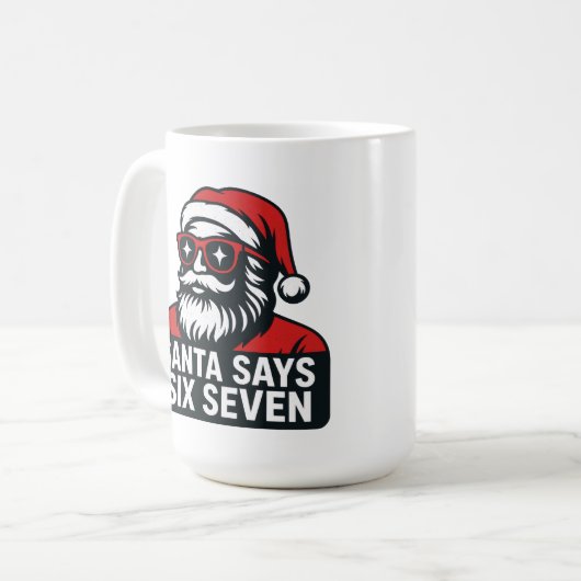 Mug Santa says six seven - christmas humor (Devant gauche)