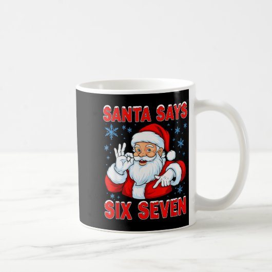 Mug Santa Says Six Seven Funny Gen Z Christmas Gag Bra (Droite)