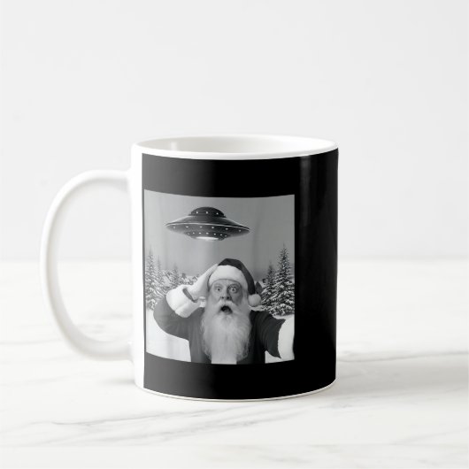 Mug Santa Selfie With Reindeer Ufo Funny Xmas Men Wome (Gauche)