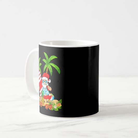 Mug Santa Summer Surfing Christmas In July Beach Vacat (Devant gauche)