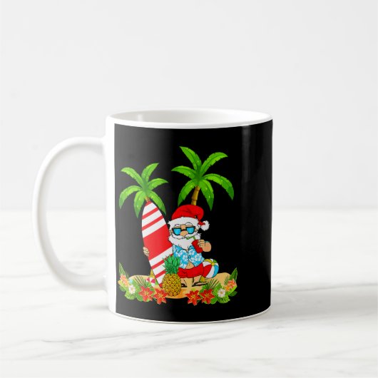 Mug Santa Summer Surfing Christmas In July Beach Vacat (Gauche)