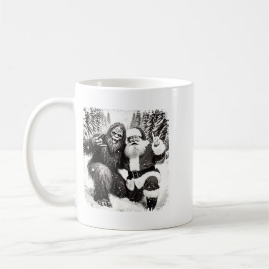 Mug Santa With Bigfoot Christmas Lights Funny Sasquatc (Gauche)