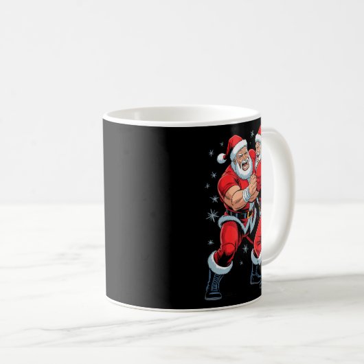 Mug Santa Wrestling Lover Funny Wrestler Xmas Christma (Devant droit)