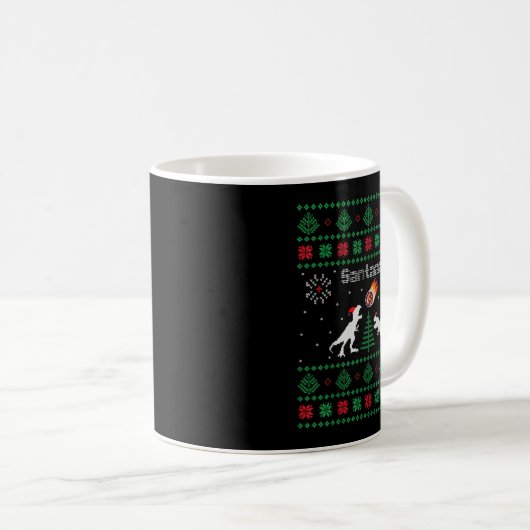 Mug Santaaa Dinosaur Ugly Christmas Sweater (Devant droit)