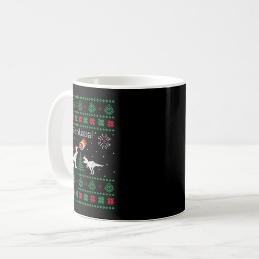 Mug Santaaa Dinosaur Ugly Christmas Sweater (Devant gauche)