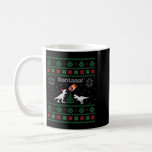 Mug Santaaa Dinosaur Ugly Christmas Sweater  (Gauche)
