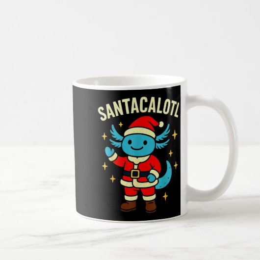 Mug Santacalotl Santa Claus Cute Blue Axolotl New Year (Droite)