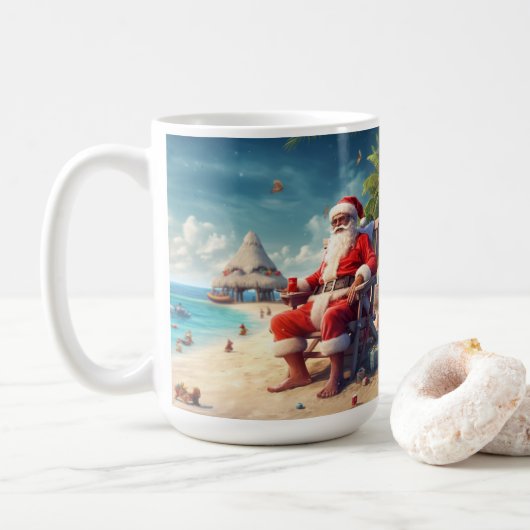 Mug Santas Beach Getaway (Avec donut)