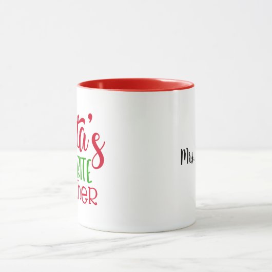 Mug Santas Favorier enseignant mignon Noël (Centre)