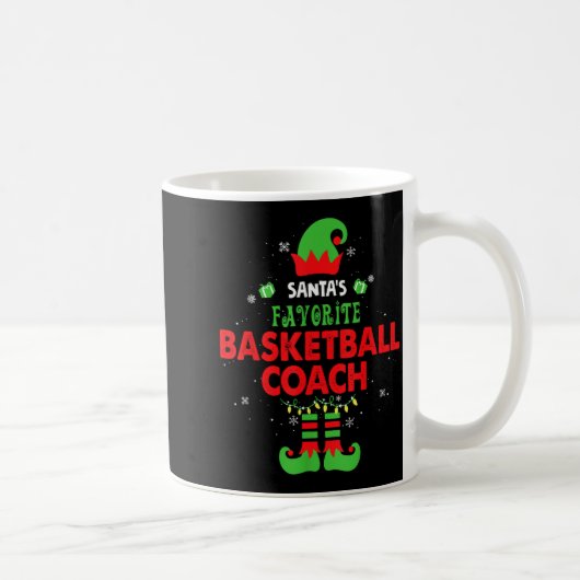Mug Santa's Favorite Basketball Coach Funny Elf Family (Droite)