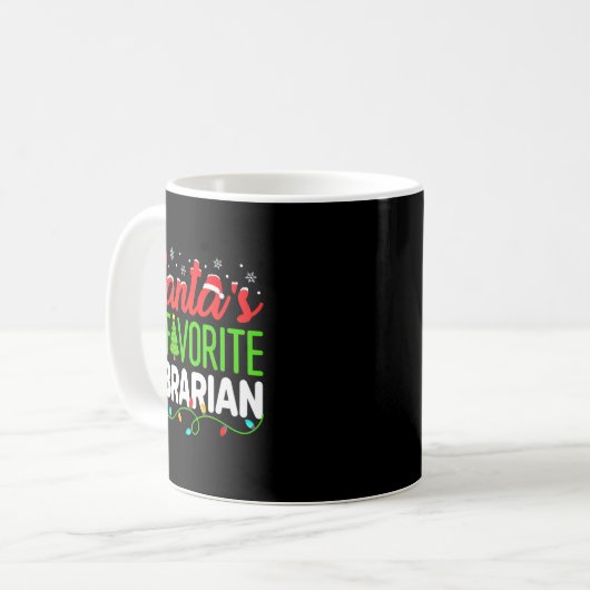 Mug Santa's Favorite Librarian Christmas Library Book (Devant gauche)