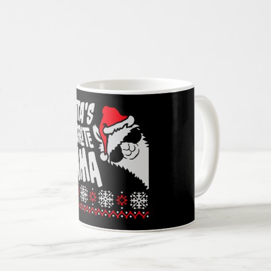 Mug Santa's Favorite Llama Cool Sunglasses Side XMas (Devant droit)