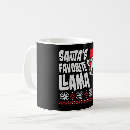 Mug Santa's Favorite Llama Cool Sunglasses Side XMas (Devant gauche)