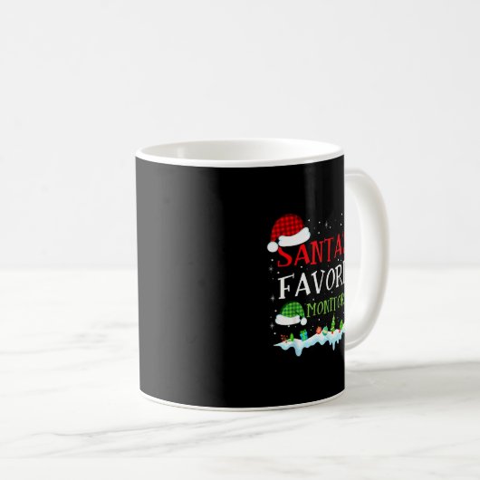 Mug Santa's Favorite Monitor Tech Fun Christmas  (Devant droit)