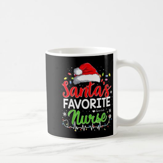 Mug Santa's Favorite Nurse Funny Christmas Nurse Xmas  (Droite)