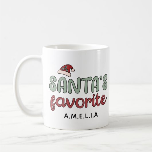 Mug Santas Favorite Personnalisé (Gauche)