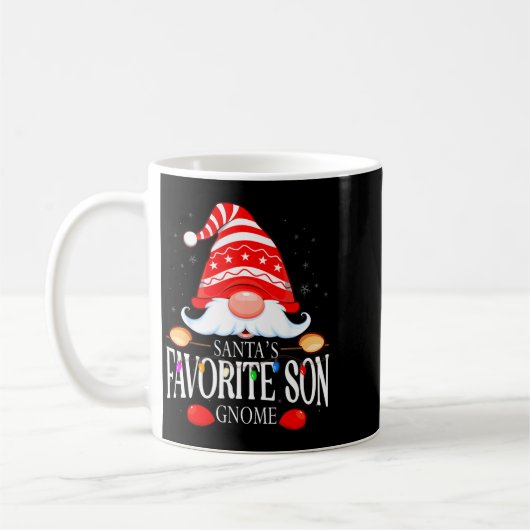 Mug Santas Favorite Son Gnome Matching Christmas Paja (Gauche)