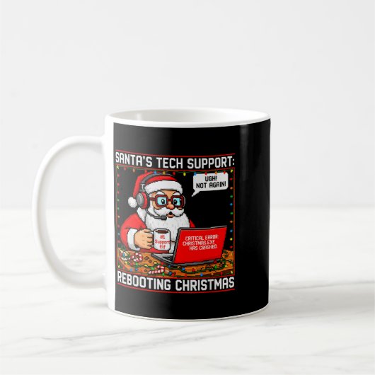 Mug Santa's Tech Suprt_ Rebooting Christmas Funny (Gauche)