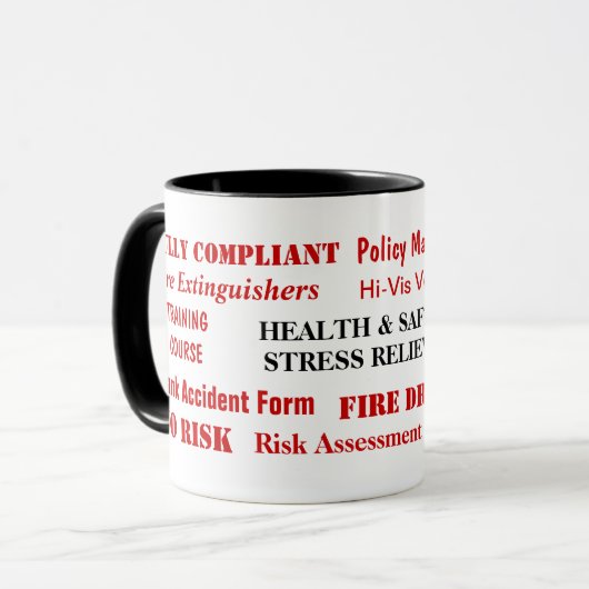 Mug Santé et sécurité Stress Relever la plaisanterie S (Devant gauche)